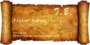 Tisler Barna névjegykártya